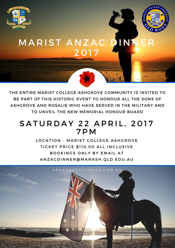 You are currently viewing Marist Anzac Dinner – Saturday 22 April 2017