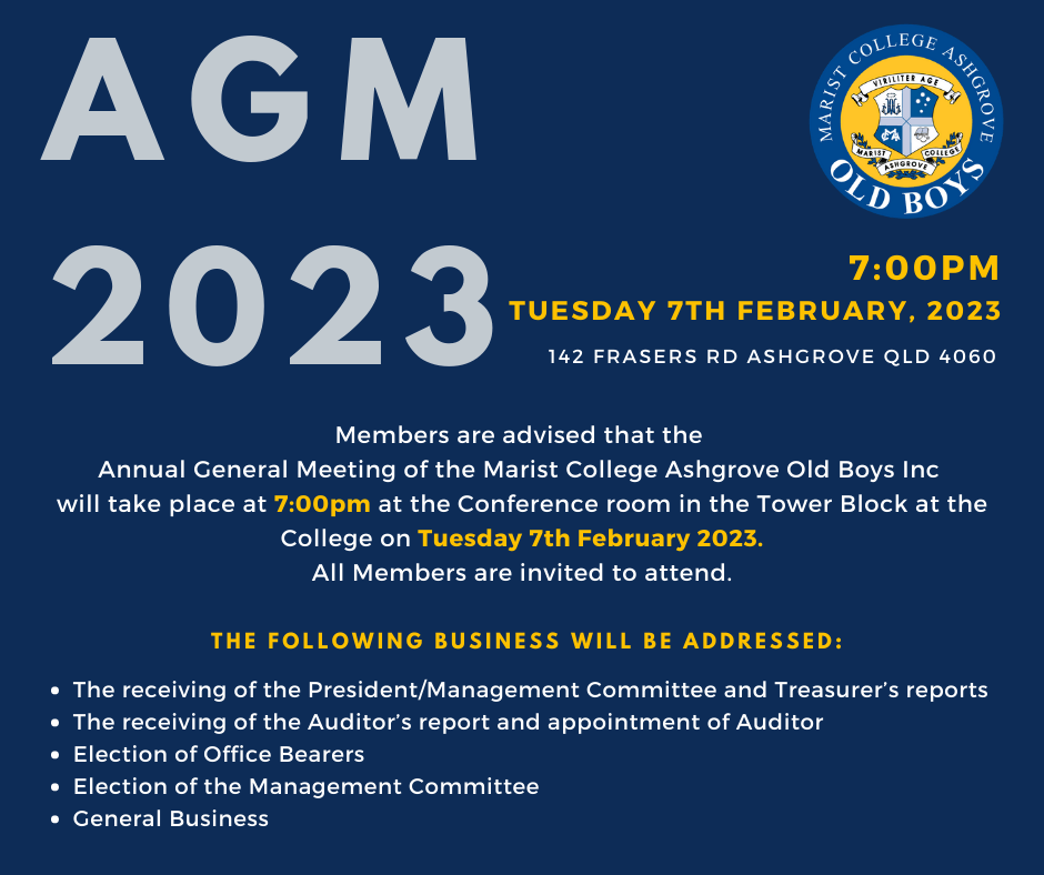 You are currently viewing AGM – Tuesday 7th February – 7pm